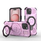 For iPhone 15 J-20 Solid Color MagSafe Magnetic TPU+PC Phone Case(Pink) - 1