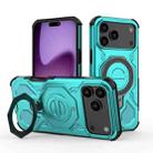 For iPhone 17 Pro Max J-20 Solid Color MagSafe Magnetic TPU+PC Phone Case(Lake Blue) - 1