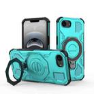 For iPhone 16e J-20 Solid Color MagSafe Magnetic TPU+PC Phone Case(Lake Blue) - 1