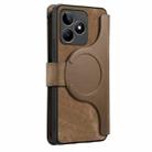 For Realme C53 CaseNeo MagSafe RFID Anti-theft Zipper Wallet Retro Leather Phone Case(Brown) - 3