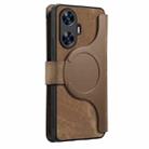 For Realme C55 CaseNeo MagSafe RFID Anti-theft Zipper Wallet Retro Leather Phone Case(Brown) - 3