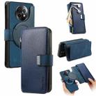 For Realme 13+ 5G CaseNeo MagSafe RFID Anti-theft Zipper Wallet Retro Leather Phone Case(Blue) - 1