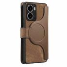 For Realme 14 CaseNeo MagSafe RFID Anti-theft Zipper Wallet Retro Leather Phone Case(Brown) - 4