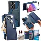 For Realme 14 CaseNeo MagSafe RFID Anti-theft Zipper Wallet Retro Leather Phone Case(Blue) - 1