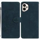 For Honor 400 Global 156.5mm Moonlit Butterfly Dance Pattern Embossed Leather Phone Case(Green) - 1
