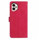 For Honor 400 Global 156.5mm Moonlit Butterfly Dance Pattern Embossed Leather Phone Case(Rose Red) - 3