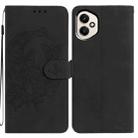 For Honor 400 Global 156.5mm Moonlit Butterfly Dance Pattern Embossed Leather Phone Case(Black) - 1
