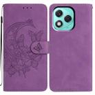 For Honor 400 Lite Global Moonlit Butterfly Dance Pattern Embossed Leather Phone Case(Purple) - 1
