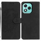For Honor 400 Lite Global Moonlit Butterfly Dance Pattern Embossed Leather Phone Case(Black) - 1