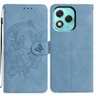For Honor 400 Lite Global Moonlit Butterfly Dance Pattern Embossed Leather Phone Case(Blue) - 1
