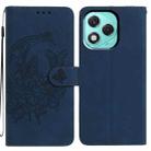 For Honor 400 Lite Global Moonlit Butterfly Dance Pattern Embossed Leather Phone Case(Navy Blue) - 1