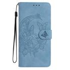 For Honor X6c 4G Moonlit Butterfly Dance Pattern Embossed Leather Phone Case(Blue) - 2