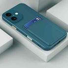 For iPhone 17 Skin Feel Card Contrast Color Button TPU Phone Case(Dark Green) - 2