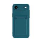 For iPhone 17 Air Skin Feel Card Contrast Color Button TPU Phone Case(Dark Green) - 1