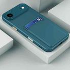 For iPhone 17 Air Skin Feel Card Contrast Color Button TPU Phone Case(Dark Green) - 2