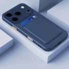 For iPhone 17 Pro Skin Feel Card Contrast Color Button TPU Phone Case(Dark Blue) - 2