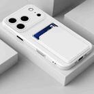 For iPhone 17 Pro Skin Feel Card Contrast Color Button TPU Phone Case(White) - 2