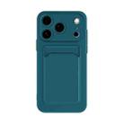 For iPhone 17 Pro Skin Feel Card Contrast Color Button TPU Phone Case(Dark Green) - 1