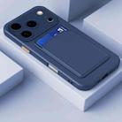 For iPhone 17 Pro Max Skin Feel Card Contrast Color Button TPU Phone Case(Dark Blue) - 2
