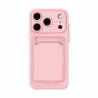 For iPhone 17 Pro Max Skin Feel Card Contrast Color Button TPU Phone Case(Pink) - 1