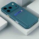 For iPhone 17 Pro Max Skin Feel Card Contrast Color Button TPU Phone Case(Dark Green) - 2