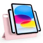 For iPad 2022 / 2025 Trifold Magnetic Split Acrylic Leather Tablet Case(Pink) - 1