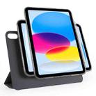 For iPad 2022 / 2025 Trifold Magnetic Split Acrylic Leather Tablet Case(Black) - 1