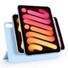 For iPad mini 2024 / mini 6 Trifold Magnetic Split Acrylic Leather Tablet Case(Ice Blue) - 1