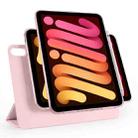 For iPad mini 2024 / mini 6 Trifold Magnetic Split Acrylic Leather Tablet Case(Pink) - 1