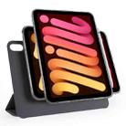 For iPad mini 2024 / mini 6 Trifold Magnetic Split Acrylic Leather Tablet Case(Black) - 1