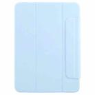 For iPad Air 11 2024 / 2025 Trifold Magnetic Split Acrylic Leather Tablet Case(Ice Blue) - 2
