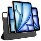 For iPad Air 11 2024 / 2025 Trifold Magnetic Split Acrylic Leather Tablet Case(Black) - 1