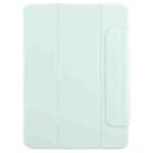 For iPad Air 11 2024 / 2025 Trifold Magnetic Split Acrylic Leather Tablet Case(Baby Green) - 2