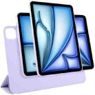 For iPad Air 11 2024 / 2025 Trifold Magnetic Split Acrylic Leather Tablet Case(Taro Purple) - 1
