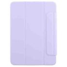 For iPad Air 11 2024 / 2025 Trifold Magnetic Split Acrylic Leather Tablet Case(Taro Purple) - 2