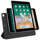 For iPad 9.7 2018 / 2017 / Air 2 / 1 Trifold Magnetic Split Acrylic Leather Tablet Case(Black) - 1