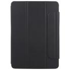 For iPad 9.7 2018 / 2017 / Air 2 / 1 Trifold Magnetic Split Acrylic Leather Tablet Case(Black) - 2