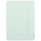 For iPad 9.7 2018 / 2017 / Air 2 / 1 Trifold Magnetic Split Acrylic Leather Tablet Case(Baby Green) - 2