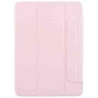 For iPad 10.2 2021 / 2020 / 10.5 2021 Trifold Magnetic Split Acrylic Leather Tablet Case(Pink) - 2