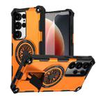 For Samsung Galaxy S24 Ultra 5G Shockproof Kickstand Metallic Shaft MagSafe Phone Case(Orange) - 1