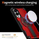 For Samsung Galaxy S25 Edge 5G Shockproof Kickstand Metallic Shaft MagSafe Phone Case(Red) - 3