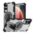 For Samsung Galaxy S25 Edge 5G Shockproof Kickstand Metallic Shaft MagSafe Phone Case(Silver) - 1
