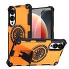 For Samsung Galaxy S25 Edge 5G Shockproof Kickstand Metallic Shaft MagSafe Phone Case(Orange) - 1