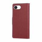 For iPhone 16e Round Buckle Zipper Wallet Leather Phone Case with Crossbody Strap(Red) - 3