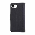 For iPhone 16e Round Buckle Zipper Wallet Leather Phone Case with Crossbody Strap(Black) - 3