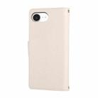 For iPhone 16e Round Buckle Zipper Wallet Leather Phone Case with Crossbody Strap(White) - 3