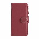 For iPhone 16 Pro Max Round Buckle Zipper Wallet Leather Phone Case with Crossbody Strap(Red) - 2