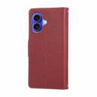 For iPhone 16 Plus Round Buckle Zipper Wallet Leather Phone Case with Crossbody Strap(Red) - 3