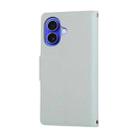 For iPhone 16 Plus Round Buckle Zipper Wallet Leather Phone Case with Crossbody Strap(Sky Blue) - 3