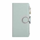 For iPhone 15 Pro Max Round Buckle Zipper Wallet Leather Phone Case with Crossbody Strap(Sky Blue) - 2